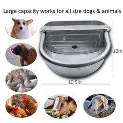 Automatic Dog Water Bowl Dispenser Large Size Pet Waterer Feeder Stainless-St…