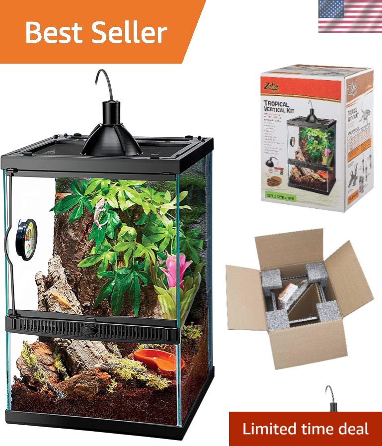 Tropical Vertical Habitat Starter Kit for Small Tree Dwelling Reptiles & Amph…