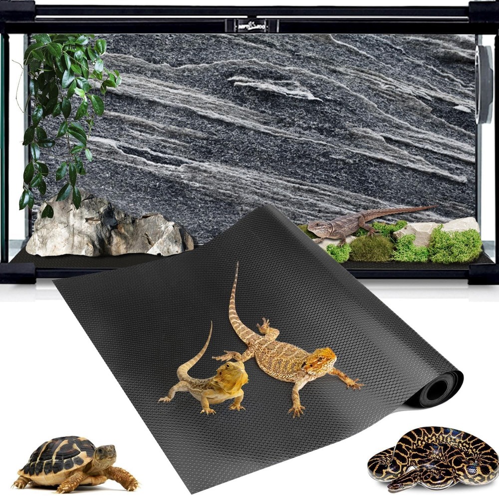 120 Gallon Reptile Terrarium Mat Liner, 96″ X 24″ Bearded Dragon Tank Accesso…