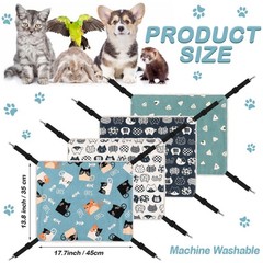 4 Pack Cat Hammock for Cage, Reversible Cat Hanging Hammock Soft Double Sided…