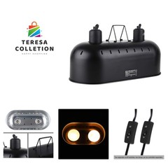 15inch Dual Reptile Light Fixture, Max 150W Dual Reptile Heat Lamp with Separ…