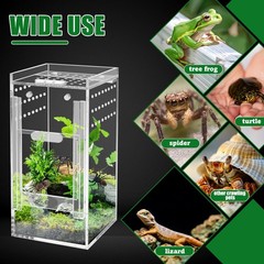 Mini Spider Enclosure, 3x3x6’’ Acrylic Terrarium with Ventilation Jumping Spi…