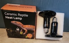 2 Pack Ceramic Heat Emitter, 110V/150W Reptile Heat Lamp Bulb, No Light Emitting