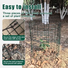 KEOHOLI 10 Packs Plant Protectors Cages from Animals, 12″ x 12″ 30 Pcs Wire M…