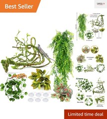Realistic Artificial Jungle Vines for Reptile Terrariums – Flexible & Waterproof