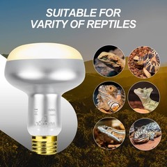 WACOOL 4 Pack Heat Lamp Bulbs for Reptiles, 100W Intense Basking Spot Lights,…