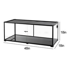 67 Gallon Reptile Tank Glass Reptiles Terrarium Sliding Door Top Ventilation