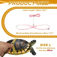 Tortoise Leash Harness with Bell Wings, ( Leather, Small, Pink )