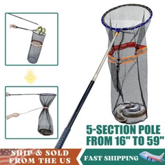 Telescopic Snake Catcher Net with Closure Aluminum Reptile Grabber Handling Tool
