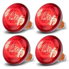 4 Pack 250W Infrared Heat Lamp Bulbs for Brooder, Chickens, Pets & Food