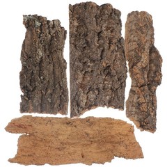 IMIKEYA 4Pcs Reptile Tree Bark Hides: Natural Wood Cork Light Brown