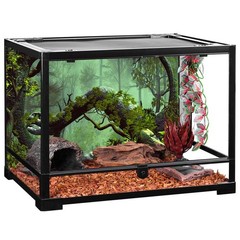 AWERT 72×24 inches Foggy Forest Terrarium Background Stone Green Tree Tropica…