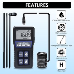 DANOPLUS PAR Meter, Par Meter for Reef Tank IP68 Waterproof Aquarium PAR Meter,