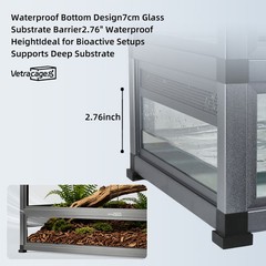 50 Gallon Glass Reptile Terrarium 36x18x18 Aluminum Frame Enclosure Snake Gecko