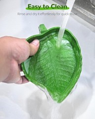 2 Pcs Leaf Shaped Reptile Water Dishes Food Bowls