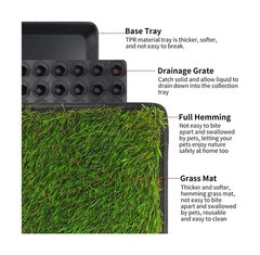 Dog Grass Pad with Tray,40”X27.5”Large Artificial Turf Grass Potty,XL Reusa…