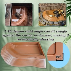 3PCS Reptile Water Pool with Ramp, Turtle Pool Reptile Food Water Bowls Aquar…
