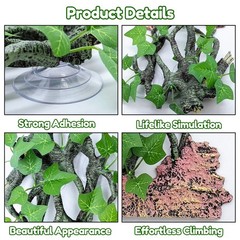 BNOSDM Reptile Climbing Branch,Crested Gecko Climb Corner Branch with Suction…