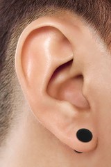 2PCS Silicone Black 5/8 inch 16mm Double Flared Saddle Earring Earring Stretc…