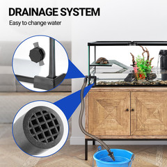 REPTIZOO Glass Turtle Tank Kit, 10 Gallon Turtle Tank Starter Kit with Drainage