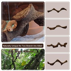 BNOSDM 3PCS Natural Reptile Climbing Branches Decor,0.8-1.2″ Thick Snake Clim…