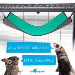 Hanging Fleece Hammock for Small Animals, Gray/Green