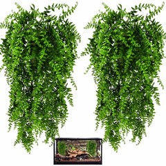 HERCOCCI 2 Pack Reptile Plants, Terrarium Hanging Plants 2 Pieces, 2