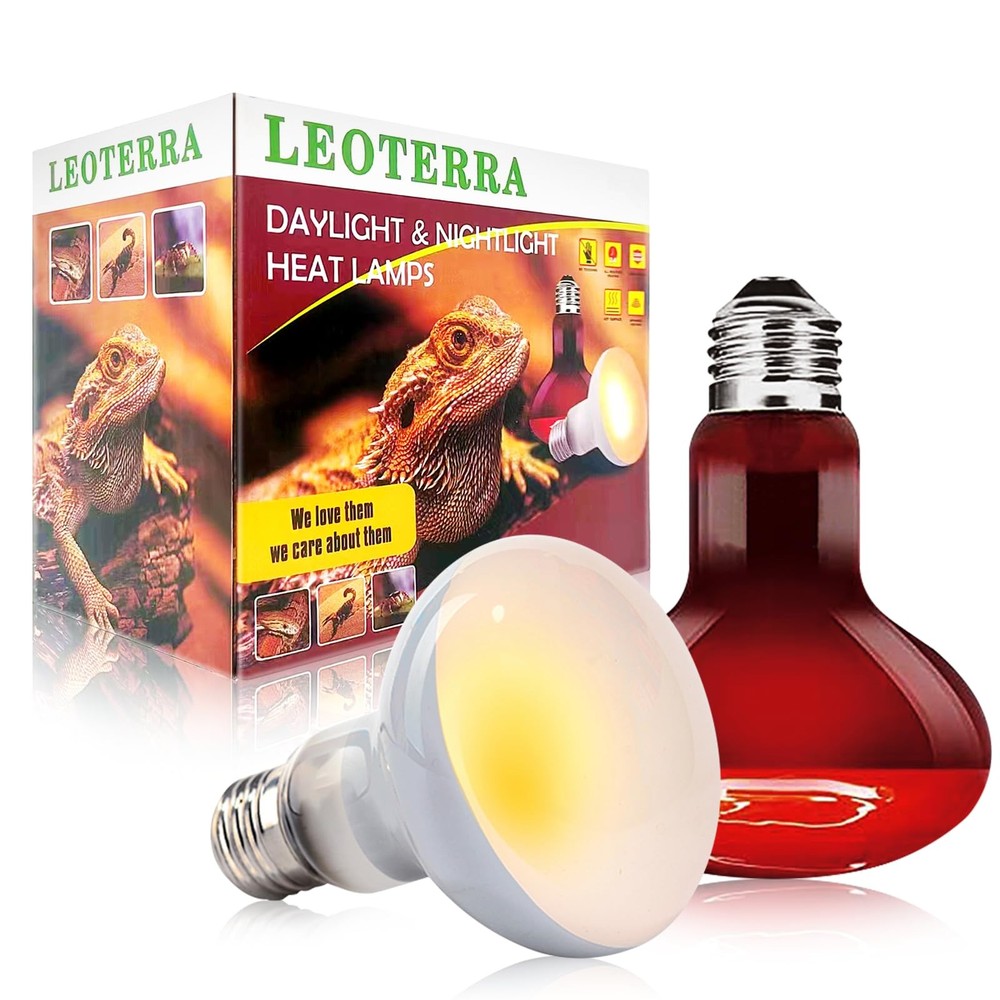 Reptile Heat Lamp 100W Day Night Combo Pack Turtle Lizard Snake Bulb