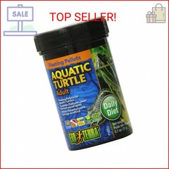 Exo Terra Adult Aquatic Turtle Food, Floating Pellets for Reptiles, 0.7 Oz., PT3