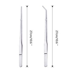 Feeding Tongs 2pcs Stainless Steel Aquarium Long Tweezers 27cm/10.6 inches St…