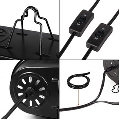 Reptile Light Fixture Dual Layer 200W Heat Lamp with Independent Switches