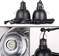Reptile Light Fixture 2 Packs 5.5 Inch Deep Dome Lamp Cap, Optical Reflection Co
