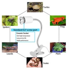 Reptile Heat Lamp,360° Rotatable Basking Spot Light,Dimmable Heating Lamp