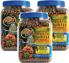 3 Pack Aquatic Turtle Food Growth Formula 7.5oz Each Natural Pellets – US
