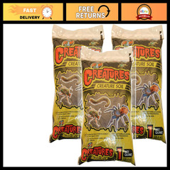 Premium Reptile Substrate – Creature Soil 1qt, Pack of 3 – Ideal for Terrariums
