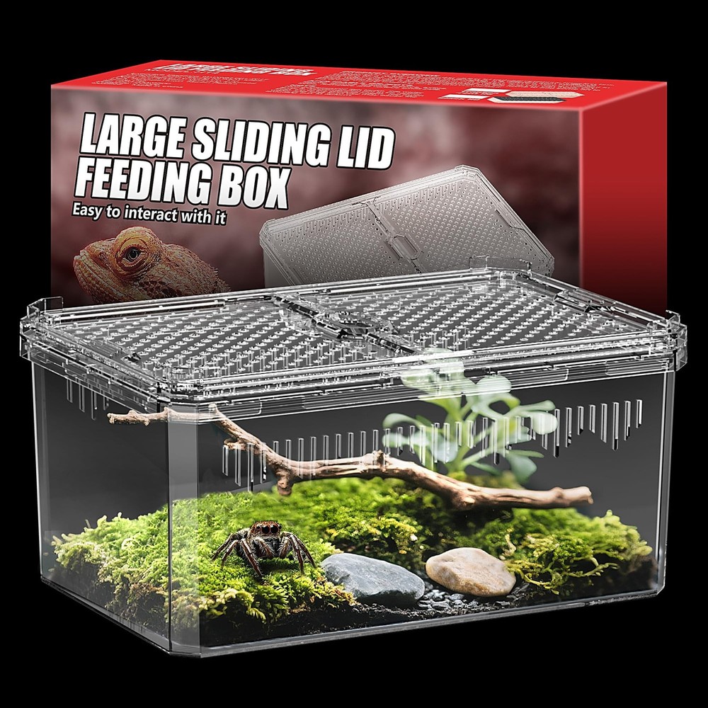【No Assembly】 Breathable and Secure Reptile Tank with high Transpa