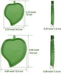 2-Piece Leaf Shape Reptile Feeding Dish for Tortoise & Small Pets – Easy Clean