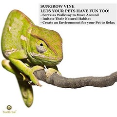 SunGrow 6 ft Reptile Vine for Terrarium, Flexible Climber Lizard Tank Decor,