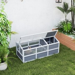 Wooden Tortoise Habitat Outdoor w/ Bottomless, Doors, PC Sun Panel Windows