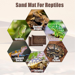 Tfwadmx Reptile Carpet Sand Mat for Bearded Dragon Terrarium Substrate Liner Bro