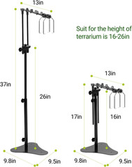 REPTI ZOO Reptile Dual Lamp Stand Adjustable Light Holder Lamp Hanging Bracket M