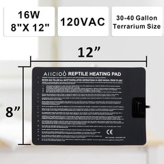 Efficient 16 Watt Reptile Heat Pad: 8×12″ Safe Heat Solution for Terrariums