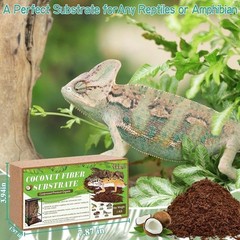 Halatool 8Pack Compressed Coconut Fiber Substrate for Reptile Natural 8 pack