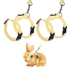 Rabbit Harness and Leash, Small Animal Harness( 2Pcs, Beige)