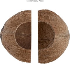 Natural Coconut Hideouts for Reptiles – Rustic 2 Pack for Terrarium & Aquarium