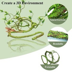Reptile Tank Accessories 10PCS Hammock Bridge Plants Vines Terrarium Decor for D