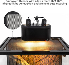 Full Glass 15 Gallon Reptile Tank, Medium Reptile Terrarium for Gecko Hermit Cra