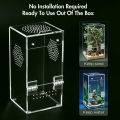 Clear Acrylic Jumping Spider Enclosure – 3.5×3.5×7 Vertical Terrarium