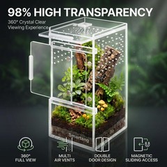 【PreAssembled】 Jumping Spider Enclosure3″×3″×6″ Front Above Opening Praying M…