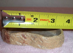 REPTILE FEEDING DISH SMALL SIZE. 3 1/2 Long LIght Brown Color Marked CC PET
